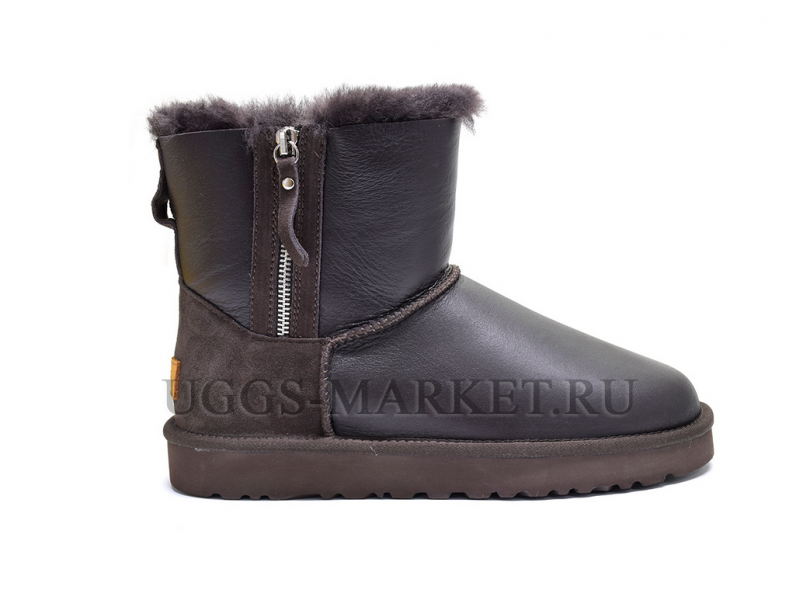 UGG DOUBLE ZIP MINI METALLIC BOOT MEN'S CHOCOLATE