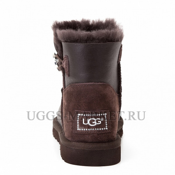 Ugg Bailey Button Mini Bling Metallic Chocolate