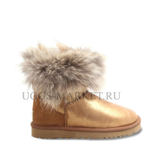Ugg Fox Fur Mini Glitter Chestnut