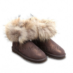 Ugg Fox Fur Mini Glitter Chocolate
