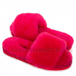 Ugg Fluff Slide Slippers Rose Red