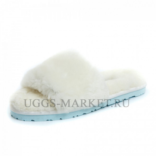 Ugg Fluff Slide Slippers White