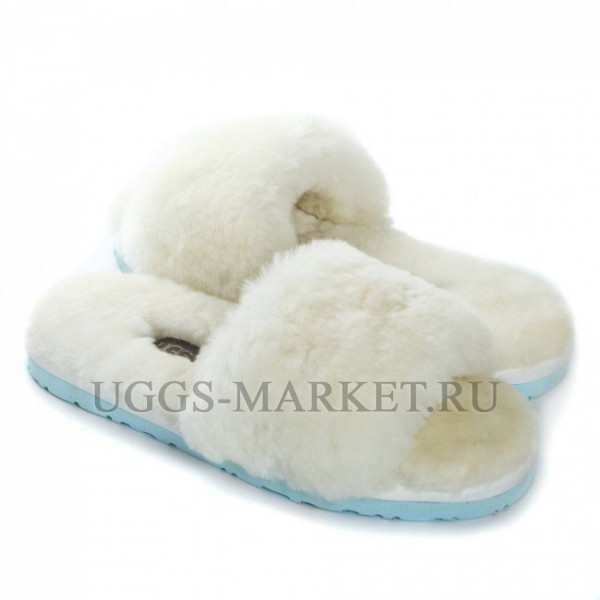 Ugg Fluff Slide Slippers White