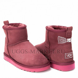 Ugg Classic Mini Crystal Bow Bordo