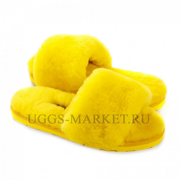 Ugg Fluff Slide Slippers Yellow