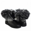 Ugg Fox Fur Mini Metallic Black & White