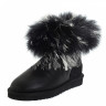 Ugg Fox Fur Mini Metallic Black & White