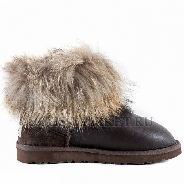 Ugg Fox Fur Mini Metallic Chocolate