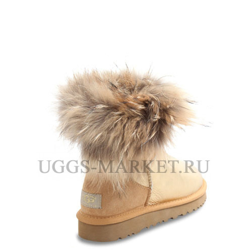 Ugg Fox Fur Mini Metallic Gold