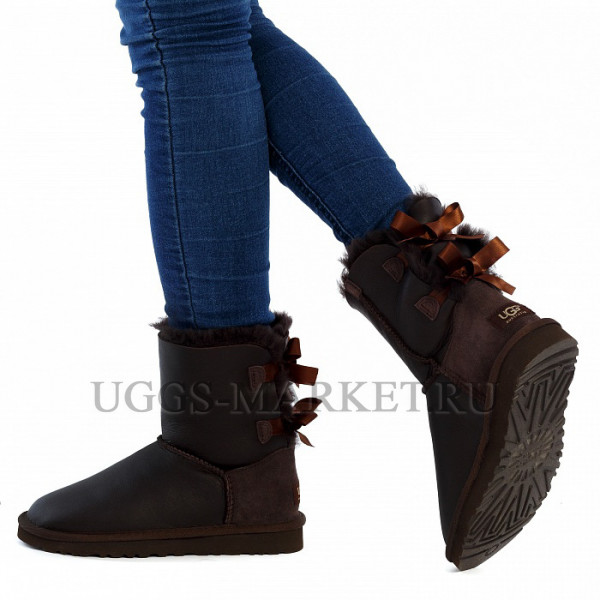 Ugg Bailey Bow Metallic Chocolate