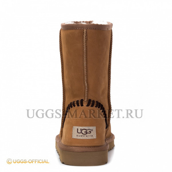 Ugg Mens Classic Short Deco Leather Chestnut
