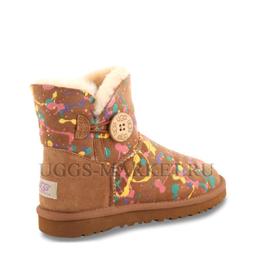 Ugg Bailey Button Mini Graffiti Chestnut