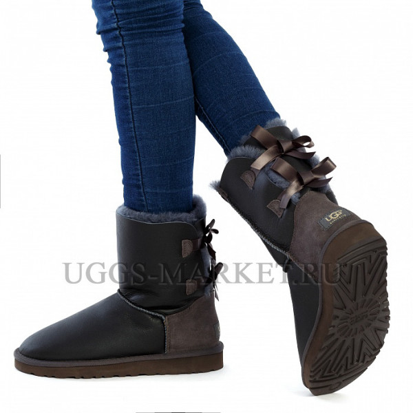 Ugg Bailey Bow Metallic Grey