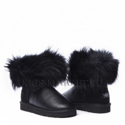 Ugg Fox Fur Mini Metallic Ultra Black