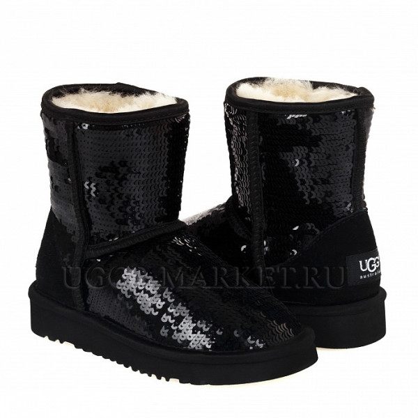 Ugg Kids Classic Short Sparkles Black