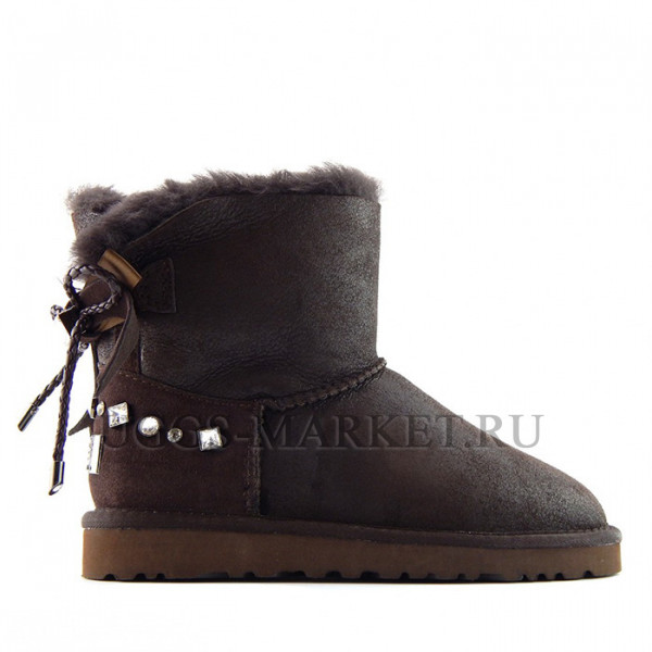 Ugg Bailey Bow Mini Braid Bomber Chocolate