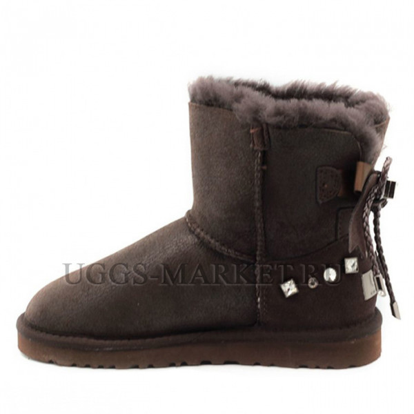 Ugg Bailey Bow Mini Braid Bomber Chocolate