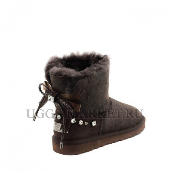 Ugg Bailey Bow Mini Braid Bomber Chocolate