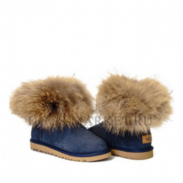 Ugg Fox Fur Mini Navy