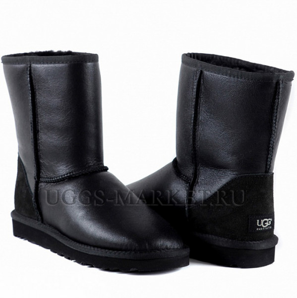 Ugg Mens Classic Short Metallic Black