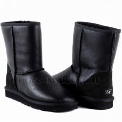 Ugg Mens Classic Short Metallic Black