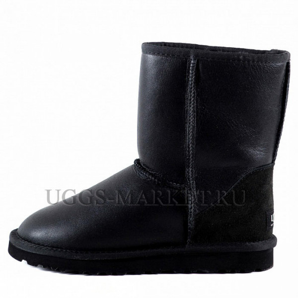 Ugg Mens Classic Short Metallic Black