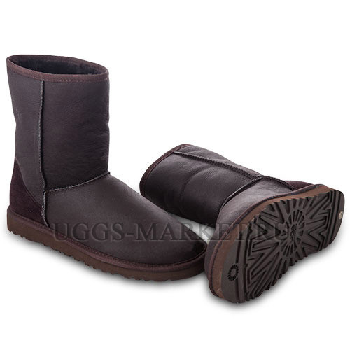 Ugg Mens Classic Short Metallic Chocolate